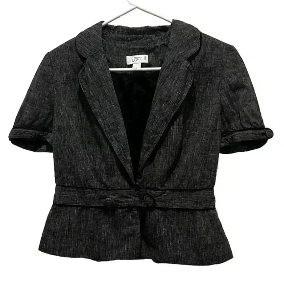 Ann Taylor Loft Womens 4 Blazer Jacket Gray Two Buttons Career (0463) - Picture 2 of 11